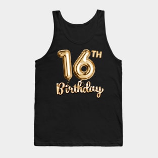 16th Birthday Gifts - Party Balloons Gold Tank Top